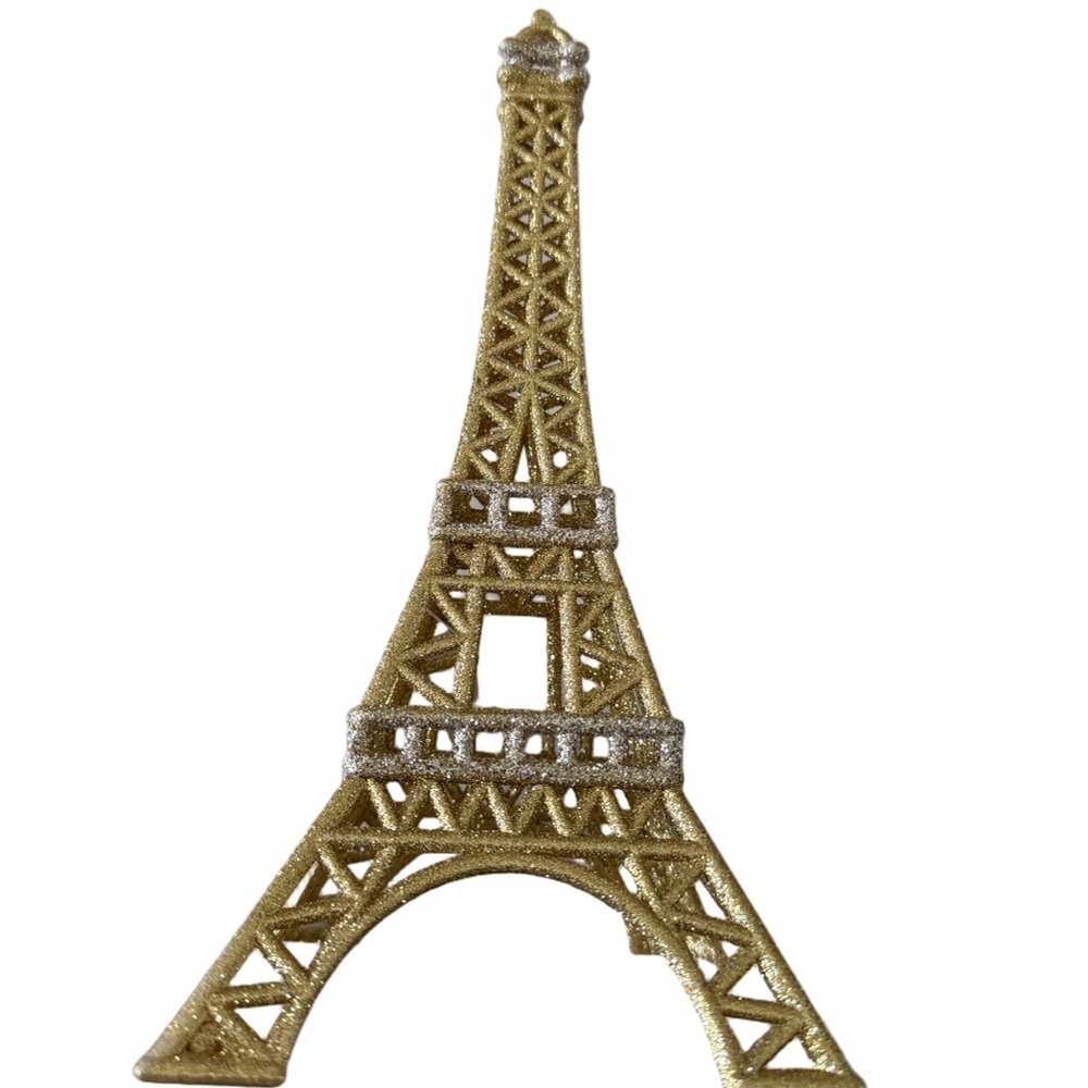 Gold & Silver Glitter Eiffel Tower Decor 10” Parisian Home Accent by Raz Imports